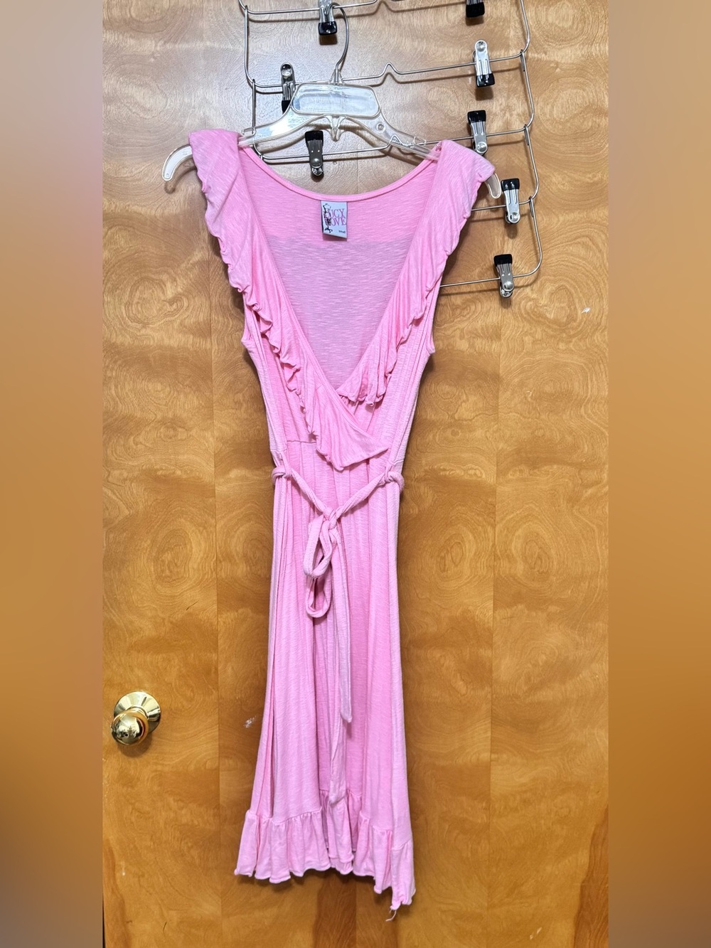 Lucy Love Pink Belted Dress with Ruffles S